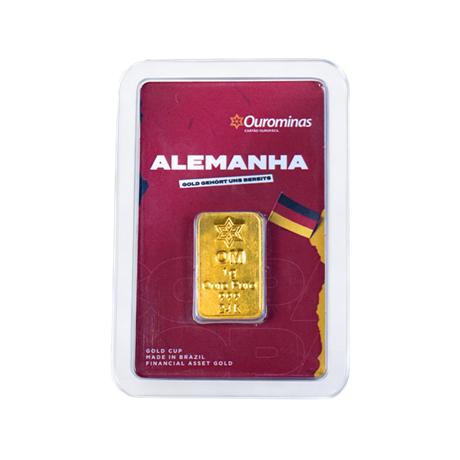 Cartão Golden Cup Alemanha em ouro 24k.