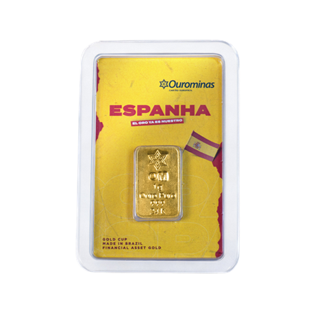 Cartão Golden Cup Espanha em ouro 24k.