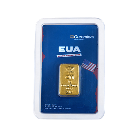 Cartão Golden Cup EUA em ouro 24k.