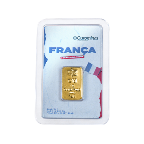Cartão Golden Cup França em ouro 24k.
